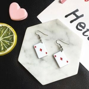 NEW Poker Playing Card Resin Drop Earrings